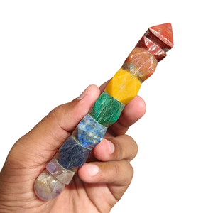 Haute qualité 7 Chakra bâton harmoniseur cylindres tige Multi pierre pour la méditation réduire les CEM et le rayonnement 7 chakra cristal de guérison - Product Image 2