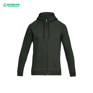 Sweat à capuche unisexe personnalisé avec logo, fermeture éclair intégrale, respirant, séchage rapide, en molleton/éponge française 100% coton, teint uni, hiver - Product Image 5