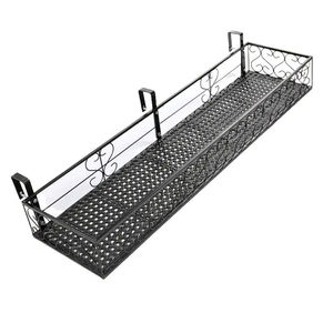 Panier de Jardinage Suspendu en Fil Métallique Blanc Moderne, Réglable, pour Balustrade, Porte-Fleurs, Étagère, Présentoir de Jardin Extérieur - Product Image 3