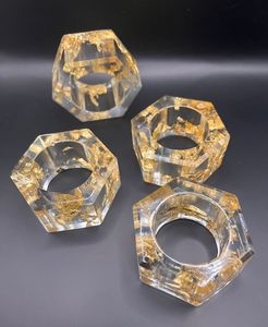 Ronds de serviette en résine de qualité supérieure avec sculpture florale pour les dîners de vacances et la décoration intérieure vintage classique - Product Image 4