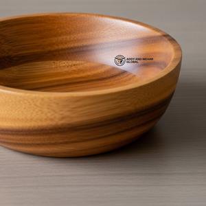 Bol de service en bois élégant de qualité supérieure pour salade, fruits, desserts et présentoir de table décoratif au prix d'usine - Product Image 3