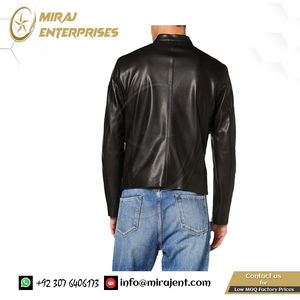 Veste en cuir grande taille Eco à fermeture éclair intégrale pour hommes fabriquée à partir de matériaux de haute qualité personnalisés - Product Image 3