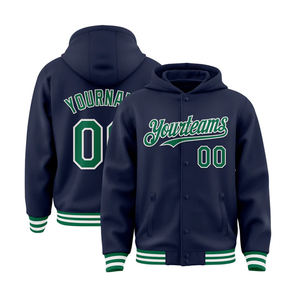 Chaqueta Varsity de grafiti de lana de moda para hombre estilo High Street con cuello vuelto y parche bordado - Product Image 4