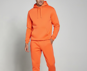 New Fashionable Winter Casual Solid Tracksuit Men's Hooded Fleece Cotton <b>Jogger</b> Set Custom Logo Available Breathable Lightweight - Product Image 3