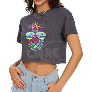 เสื้อกล้ามผ้าฝ้ายแฟชั่นแบบหลวมพิมพ์ลายพิมพ์ซับลิเมชันสำหรับยิมเสื้อครอปโลโก้ตามสั่งฤดูร้อน - Product Image 5