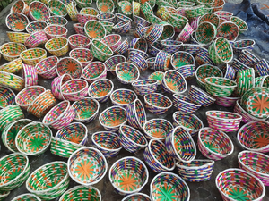 ตะกร้าของขวัญทรงไข่ไม้ไผ่อีสเตอร์หลากสีสำหรับล้างมือ - Product Image 6