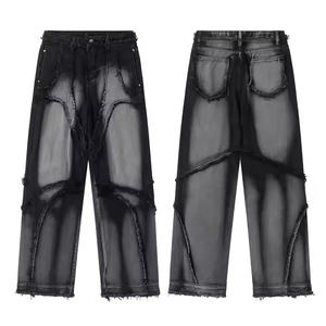 Jeans de mezclilla rectos holgados de algodón de talla grande para mujer-Ropa de calle informal de nueva moda de fabricación-Venta al por mayor - Product Image 4