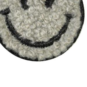Patch brodé circulaire en chenille avec visage souriant, thermocollant, pour vêtements, chapeaux, sacs, vestes, sacs à dos, artisanat DIY, décoration - Product Image 5