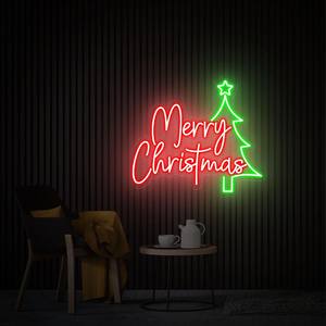 Enseigne néon classique Joyeux Noël - Plusieurs tailles (24x24 36x36) Couleurs personnalisables pour décorations de Noël - Product Image 2