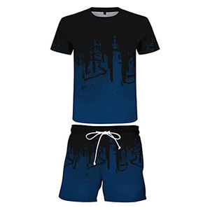 Survêtement d'été de haute qualité Jogger Logo personnalisé Ensembles shorts et t-shirts en coton pour hommes Ensemble 2 pièces t-shirt et short pour hommes - Product Image 2