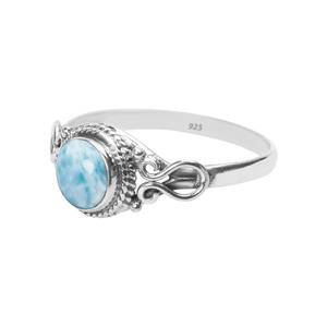 Promise solide bague Boho Style Larimar pierre précieuse 925 en argent Sterling à la main bague bijoux en argent Sterling 925 timbre bague bijoux - Product Image 3