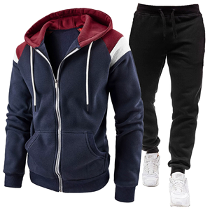 Nouvelle conception Vêtements d'hiver pour hommes Veste à fermeture éclair Pantalon décontracté Vêtements de sport Fitness Ensemble de survêtement ample pour hommes Ensemble de survêtement de sport - Product Image 3