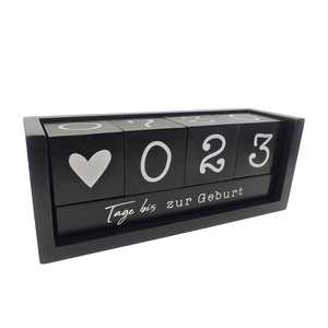 Calendrier de bureau en bois minimaliste avec compte à rebours de l'année et design de compteur de jours - Product Image 1