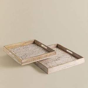 Bandeja de servir de madera hecha a mano de primera calidad para la decoración del hogar, la cocina, la mesa de comedor y la mesa de café a un precio económico. - Product Image 5