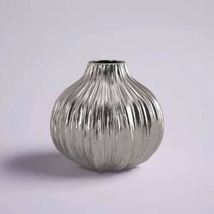 Jarrón de Flores Redondo de Aluminio Martillado Dorado al por Mayor, Jarrón Decorativo para Mesa, Bodas, Navidad, para Uso Doméstico - Product Image 2