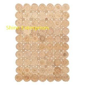 Alfombra Rectangular de yute Natural para interiores, pequeña alfombra de entrada, alfombras orientales lavables, felpudo antideslizante, alfombras de yute de cáñamo de yute de imitación - Product Image 1