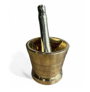 Brass Khalbatta Imam Dasta Kutni Okhli Kitchen Masher <b>Mortar</b> & Pestle Set Metal Masher Khallad - Product Image 1