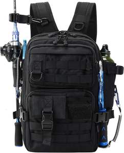 Sac à dos de pêche et sac de rangement pour matériel avec porte-canne pour la pêche au bar et au requin - Sangle d'épaule durable à séchage rapide - Product Image 1