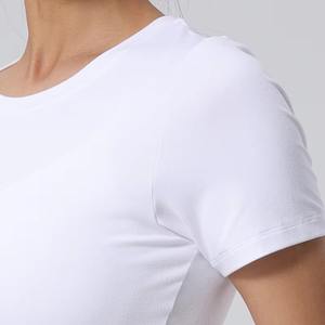 เสื้อยืดคอกลมระบายอากาศสำหรับผู้หญิงใส่ในฤดูร้อนใส่เล่นโยคะเดินทางเอวเข้ารูปเล่นกีฬาแขนสั้น - Product Image 3
