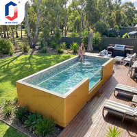 Piscine hors sol de haute qualité avec structure en acier, cascade intégrée, pour hôtels, résidences et usage commercial, installation facile.