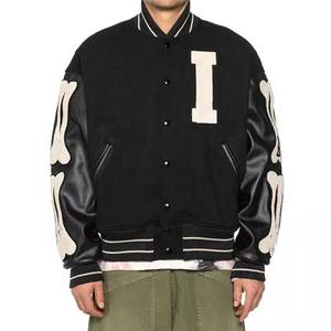 OEM Logo Personnalisé Poches Bouton Motif De Broderie Conception Personnalisée Grande Taille Varsités Vestes pour Hommes Produits les Plus Vendus 2025 - Product Image 2