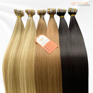 <b>Tape</b> Human Hair Extensions Remy Indian Hair Single Weft Double Drawn <b>White</b> Style <b>Tape</b> In Extensions - Product Image 3