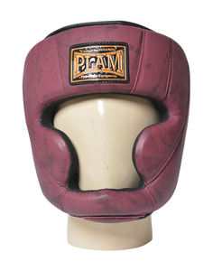 Protège-tête en cuir de vache vintage personnalisable avec impression de logo Muay Thai Arts martiaux Boxe Entraînement Équipement de protection - Product Image 1