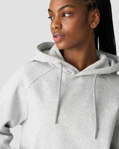 Haute qualité nouveau Design gris femmes goutte épaule vêtements de tous les jours à capuche Anti-rides respirant personnalisé blanc avant 100% coton - Product Image 3