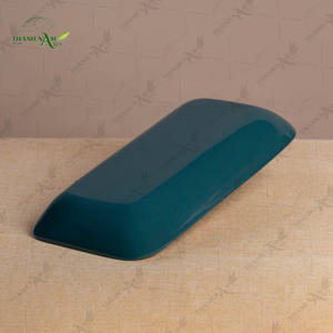 Durable Spun Blue Bamboo Painted Eco Friendly Serving Tray Natural Elegant Lightweight <b>Microwave</b> Safe Restaurant Use Deluxe - Product Image 2