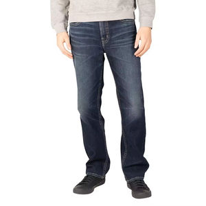 Parche de cuero personalizado, ropa de calle, pantalones vaqueros holgados lavados de pierna ancha para hombre, pantalones vaqueros rectos decorativos a rayas a la moda para hombre - Product Image 2