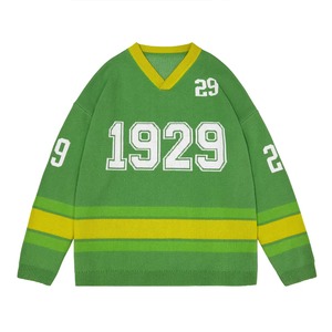 LOGOTIPO personalizado OEM y ODM Hombres Suéter Jacquard Jersey de punto de invierno de cuello redondo de algodón de punto de diseñador Suéter de punto personalizado - Product Image 4