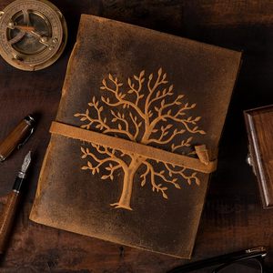 Cuaderno de cuero puro A4 grande Vintage de alta calidad, diario hecho a mano con papel de algodón genuino suave, costura de hilo de latón C-Lock - Product Image 2