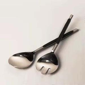 Ensemble de service à salade en bois et en marbre, ustensiles de cuisine - Product Image 6