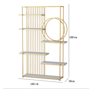 OVIC KTB68098 Decorative Display Shelf with Wooden Top and Iron Frame - Product Image 5