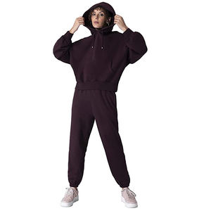 Surdimensionné drop épaule broderie logo chenille patch chandail chenille broderie coton polaire pull à capuche pour femmes - Product Image 5