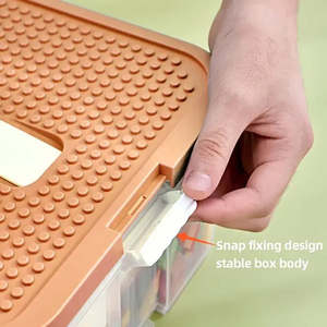 Coffre à jouets Lego pour enfants, en plastique, tissu et métal, facile à nettoyer, pour salon ou chambre à coucher - Product Image 5