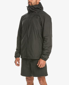 Veste coupe-vent décontractée pour homme, personnalisée, noire, en polyester, col montant, fermeture éclair, été, à capuche - Product Image 3