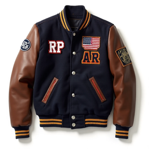 Chaqueta Bomber de Cuero con Forro de Poliéster/Algodón Personalizada para Hombre, Proveedor Mayorista OEM ODM, Resistente al Viento e Impermeable - Product Image 2