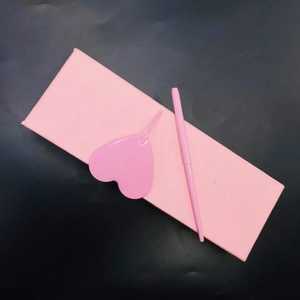 Espejo de maquillaje plegable de acero inoxidable en forma de corazón rosa, herramienta de extensión de pestañas personalizada de un solo lado con embalaje de caja - Product Image 5