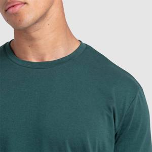 Camisetas de entrenamiento de ajuste regular para hombre de manga plana de algodón transpirable de alta calidad OEM camiseta con etiqueta personalizada - Product Image 5