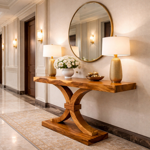 Mesa Consola de Madera Maciza de Suar o Monkey Pod de Alta Calidad, Diseño Moderno, Multiusos, Decoración para el Hogar, Comedor, Entrada, Sala de Estar - Product Image 2