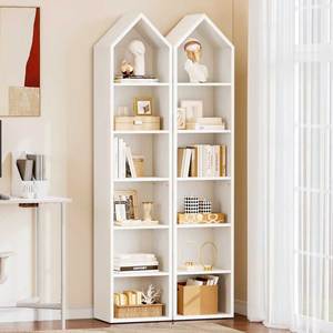 Étagère à livres sur pied à 6 niveaux KS68250 30x30x180cm en bois d'hévéa pour salon - Product Image 5
