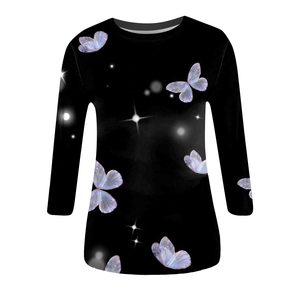 Camiseta gráfica transpirable cómoda para mujer, Color personalizado con decoración de botones estampada en Material de poliéster a la venta - Product Image 5