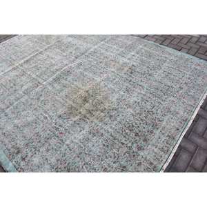 Alfombra Turca Vintage Clásica Blanca de 7.8 x 10.5 pies, Diseño de Patchwork, Tejido Plano de Lana, Ecológica, Pelo Mediano, para Comedor - Product Image 4