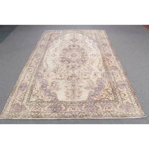 พรมวินเทจตุรกี ขนาด 5.7x9 ฟุต (175x275 ซม.) สีน้ำตาล-ม่วง ลายแบบนามธรรม - Product Image 1