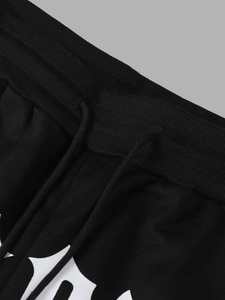 Camiseta gráfica gótica personalizada y conjunto de Jogger acampanado, ropa de calle de dos piezas en contraste con cordón en la cintura, ropa de estilo urbano - Product Image 5