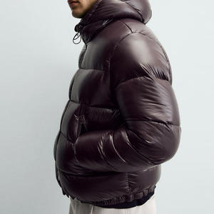 Blouson matelassé pour homme, manches longues, service OEM, prix de gros, avec capuche et poches / Tissu confortable et respirant - Product Image 3