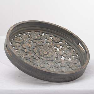 Plateau de service en bois naturel de haute qualité incrustation de nacre pour vaisselle de fête arabe en gros du Vietnam - Product Image 4