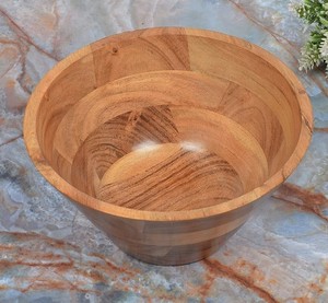 Mayorista Fabricación al por mayor Ensaladera moderna de madera de acacia para frutas o ensaladas ODM para cocina hecha en Vietnam - Product Image 5