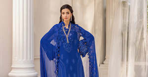 ชุดเลเฮนกา ชอลี ผ้าชีฟองปักลายหรูหราสำหรับผู้หญิง สวมใส่ในงานปาร์ตี้ พร้อมประดับตกแต่ง สไตล์ปากีสถาน อินเดีย สำหรับโอกาสพิเศษ - Product Image 5